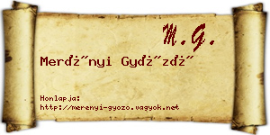 Merényi Győző névjegykártya
